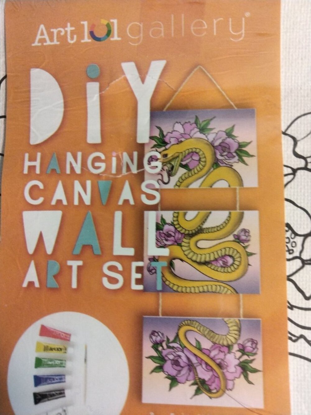 Art101 Gallery DIY Hanging Canvas Serpent Wall Art Paint Kit Whimsygoth Snake